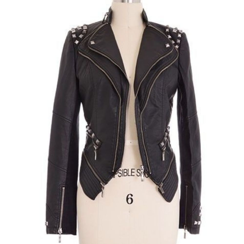 Modcloth Faux Leather Jacket Size Large